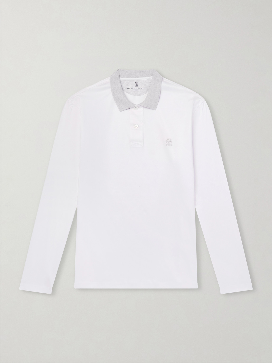 Brunello Cucinelli Logo-Appliquéd Cotton-Piqué Polo Shirt - Men