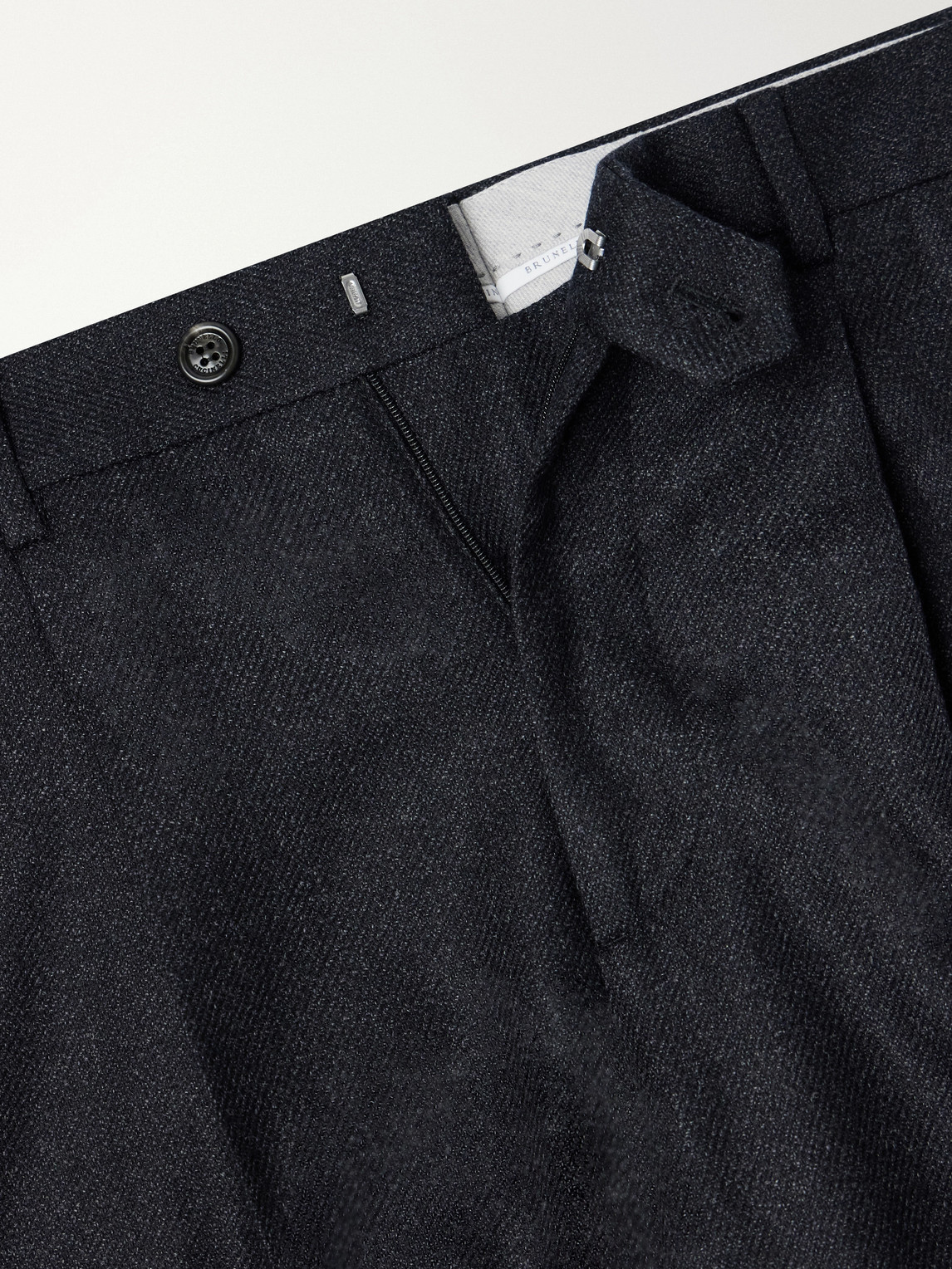 Straight-Leg Pleated Virgin Wool Suit Trousers