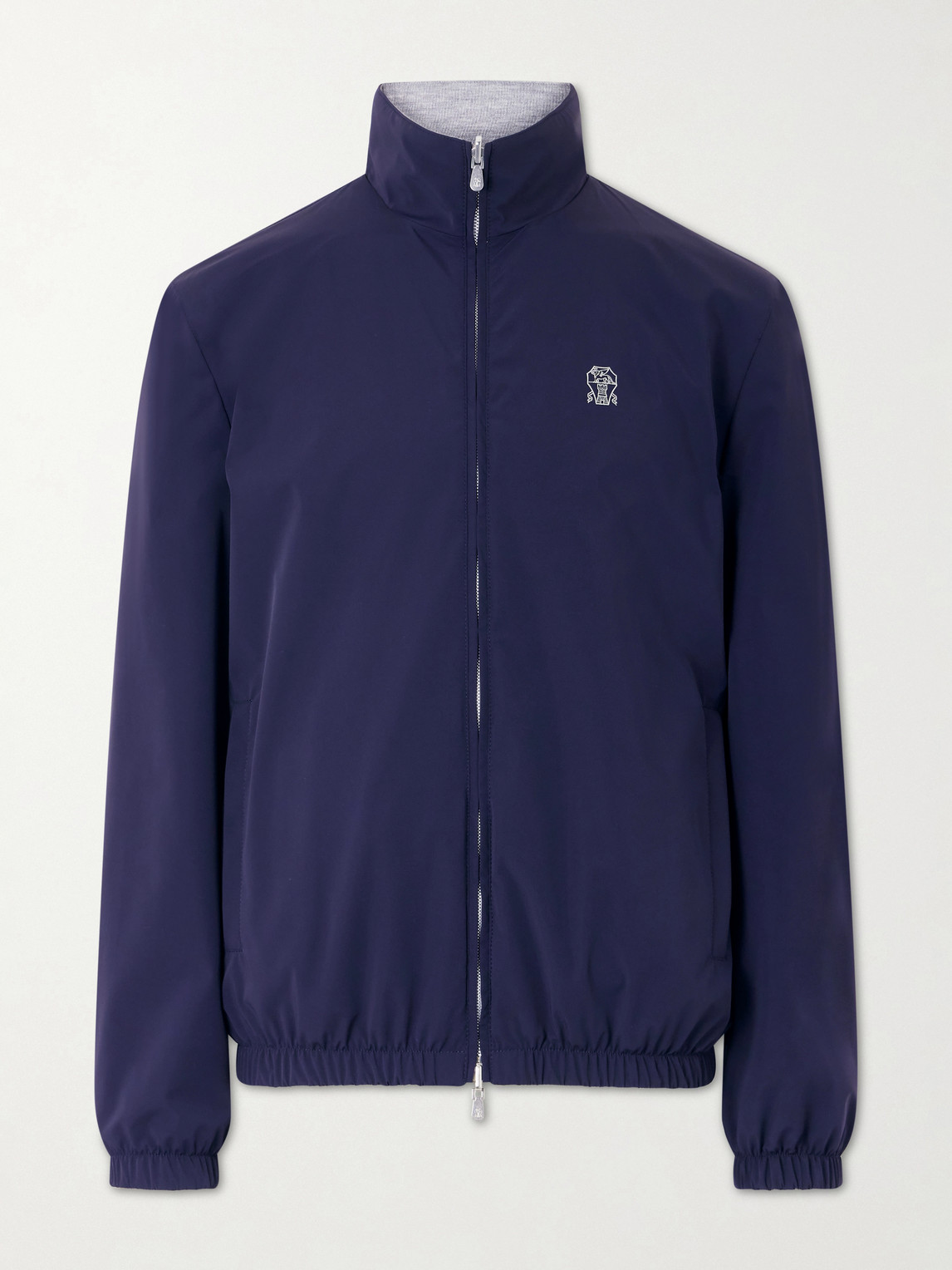Brunello Cucinelli Logo-Embroidered Shell Blouson Jacket - Men
