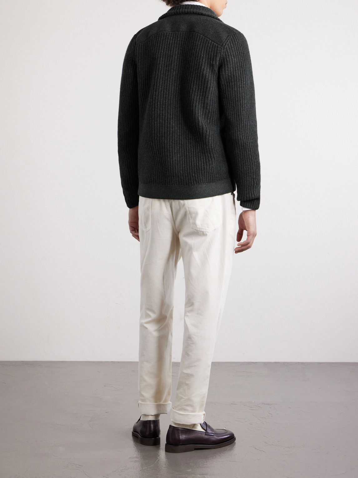 Brunello Cucinelli Double-Breasted Ribbed Cashmere Cardigan - Men | Thumbnail 4 Brunello Cucinelli Double-Breasted Ribbed Cashmere Cardigan - Men | Thumbnail 4