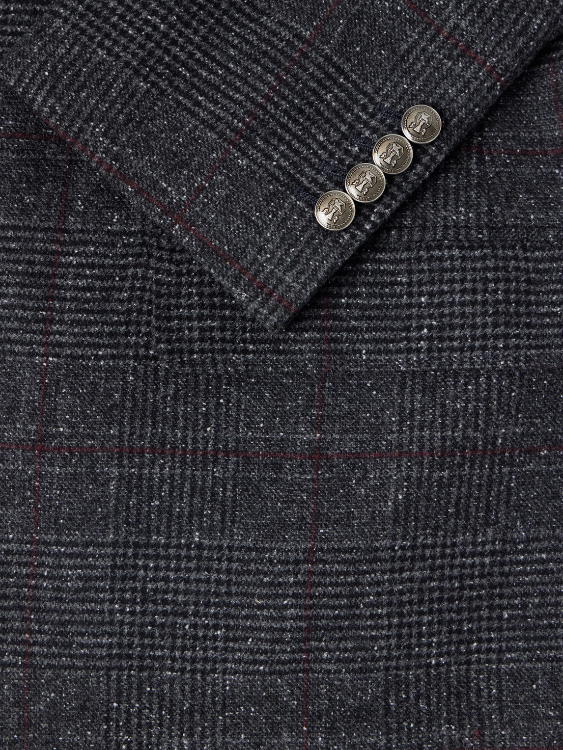 Checked Silk, Wool And Cashmere-Blend Suit Jacket
