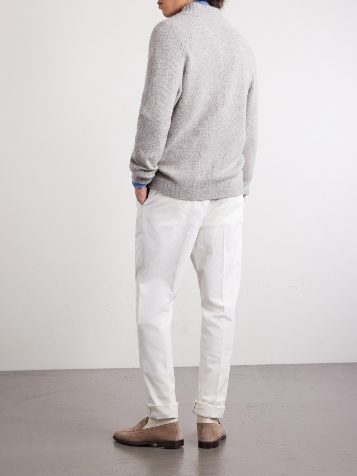 Virgin Wool, Silk And Cotton-Blend Cardigan
