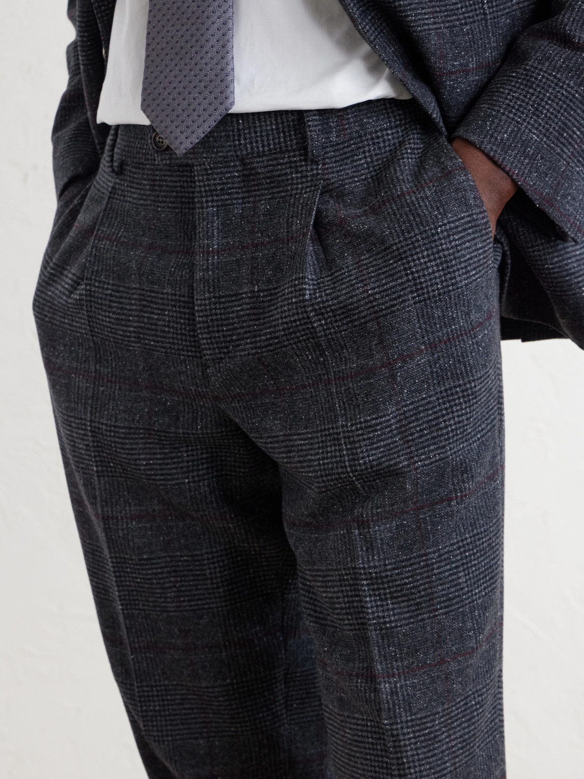 Lesire Straight-Leg Pleated Checked Silk, Wool And Cashmere-Blend Suit Trousers