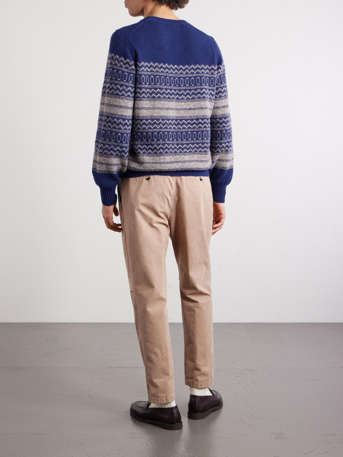 Fair Isle Brushed-Knit Alpaca-Blend Sweater
