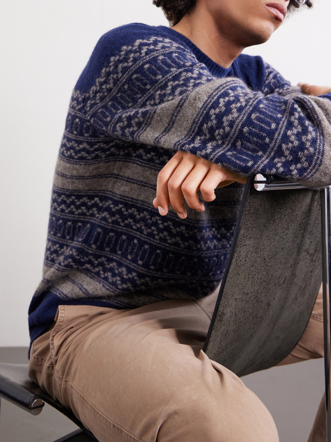 Fair Isle Brushed-Knit Alpaca-Blend Sweater