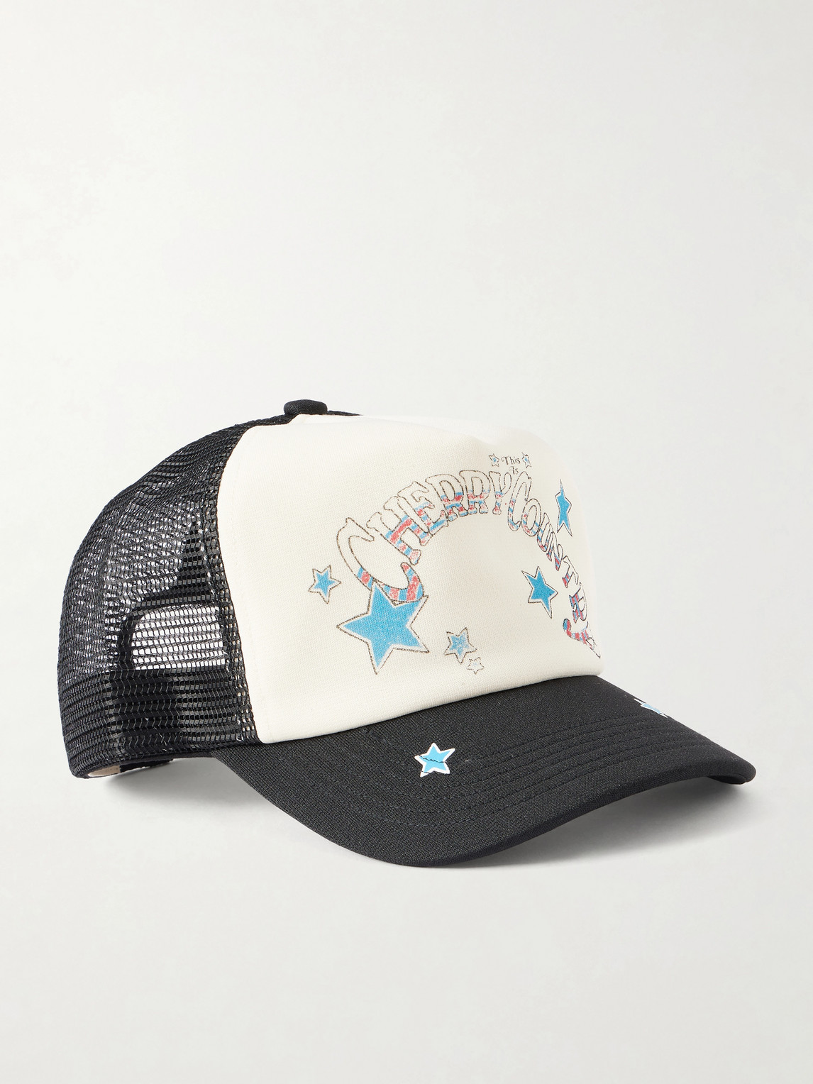 Cherry Los Angeles This Is Cherry Country Canvas And Mesh Trucker Cap In Black