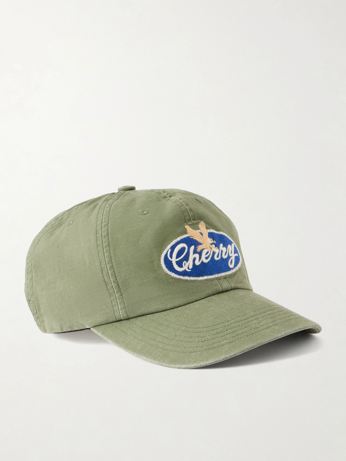 Cherry Los Angeles Golden Eagle Logo-embroidered Cap In Green
