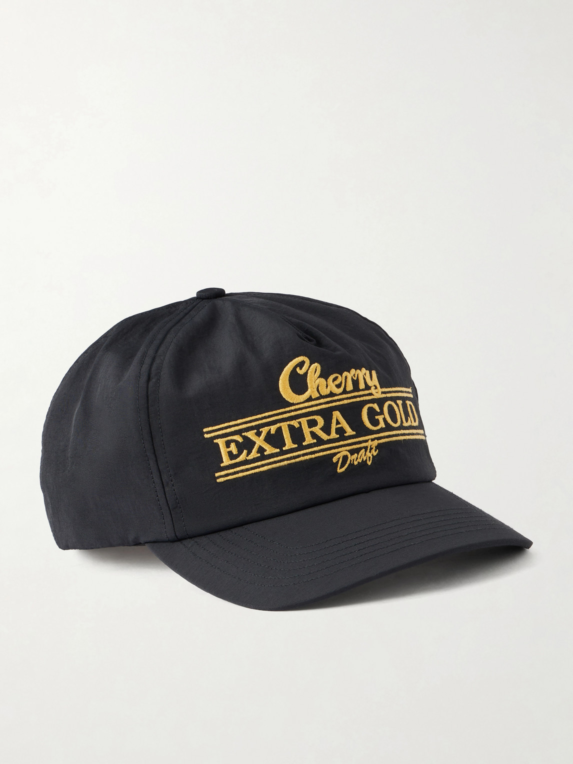 Cherry Los Angeles Extra Gold Logo-embroidered Shell Cap In Black