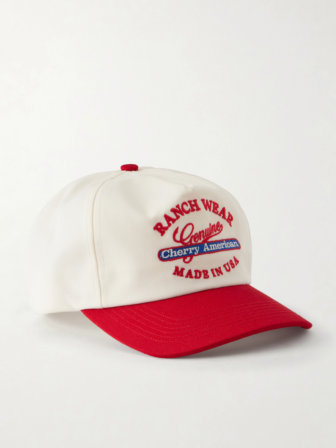 Cherry Los Angeles Ranch Wear Embroidered Twill Cap In White