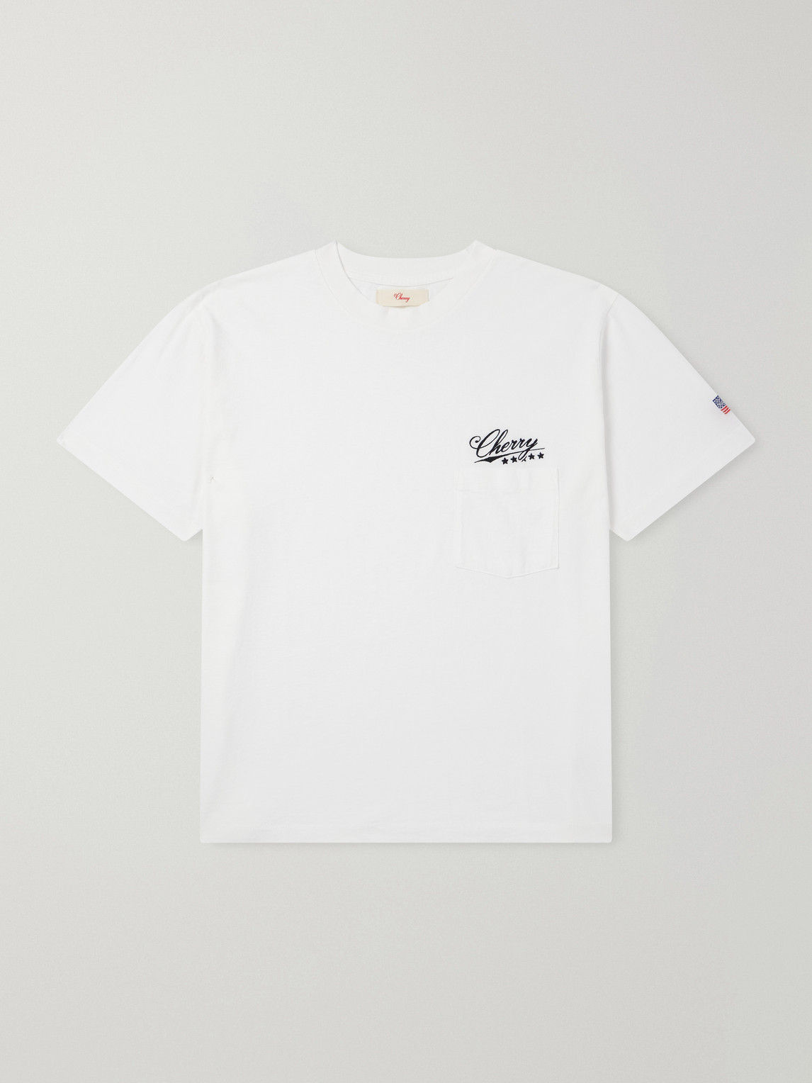 Cherry Los Angeles Logo-embroidered Cotton-jersey T-shirt In Neutral