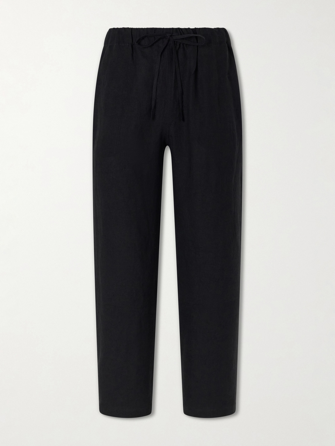 Cherry Los Angeles Wide-leg Linen Trousers In Black