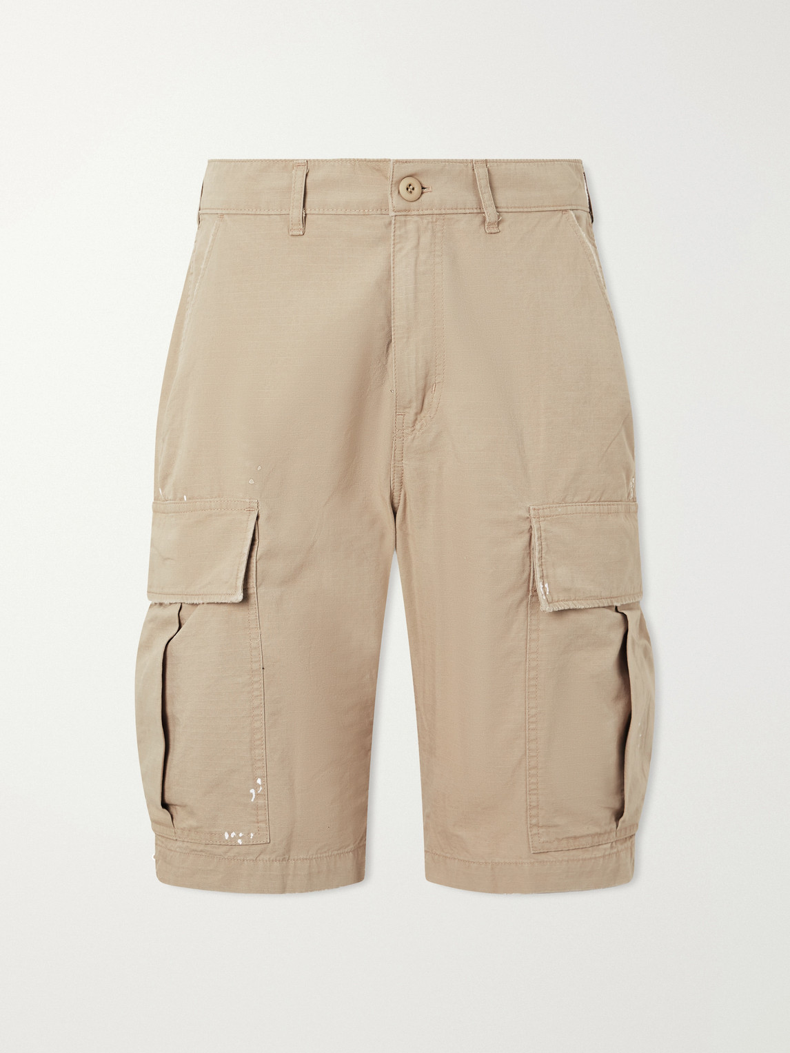 Cherry Los Angeles Wide-leg Cargo Cotton Shorts In Neutral