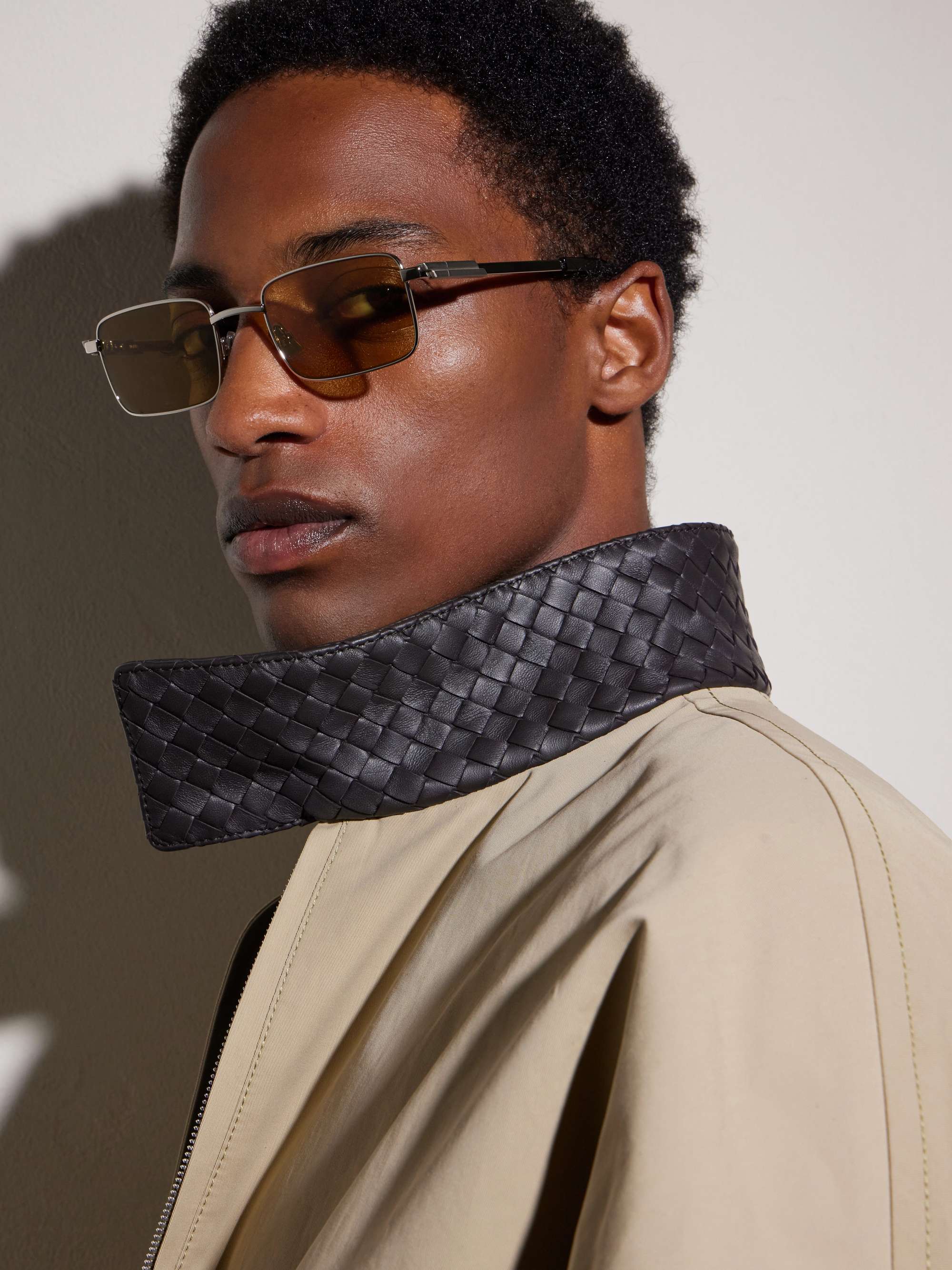 BOTTEGA VENETA EYEWEAR Squared-Frame Metal Sunglasses for Men | MR
