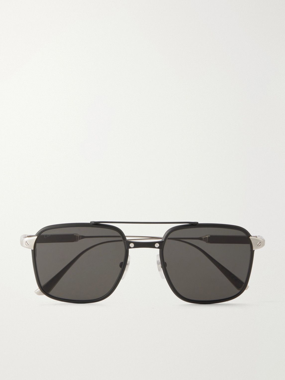 Cartier Eyewear Squared-Frame Metal Sunglasses - Men
