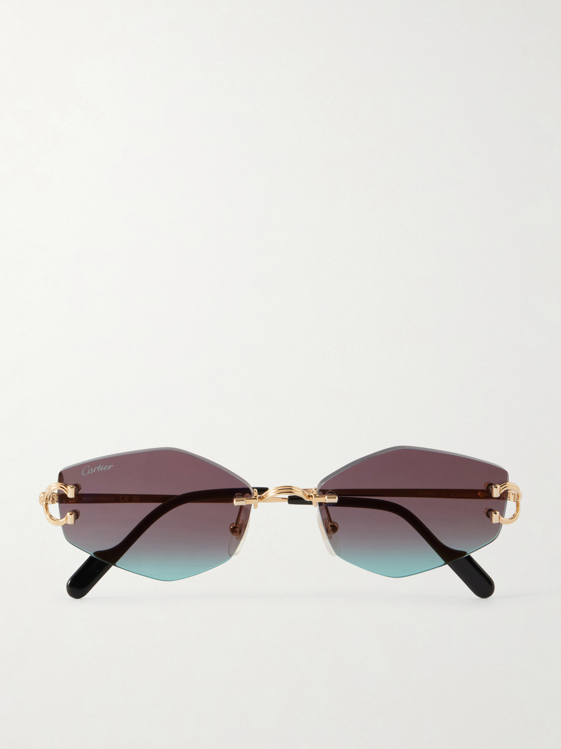 Cartier Eyewear Squared-Frame Metal Sunglasses - Men