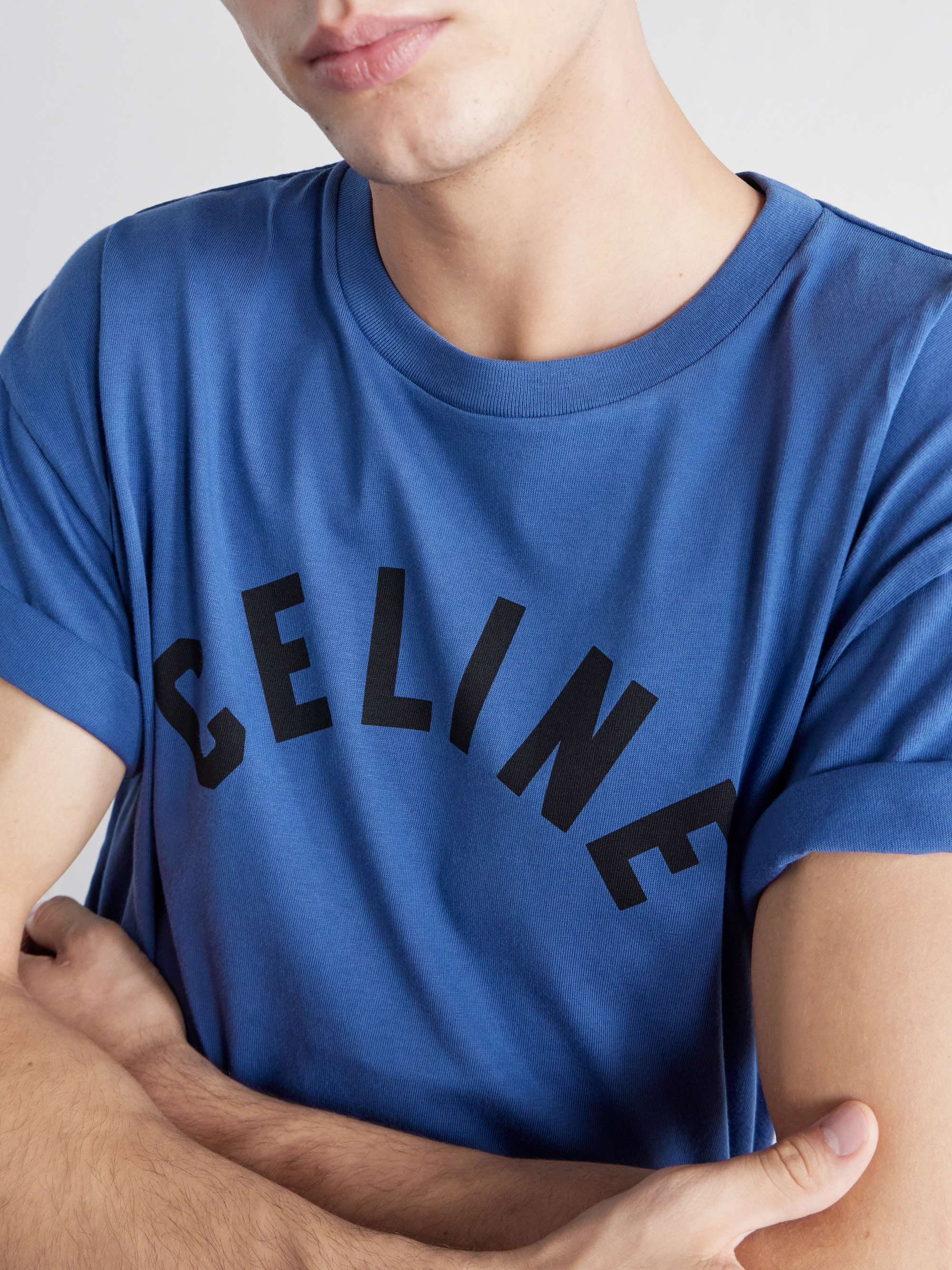 CELINE Logo-Print Cotton-Jersey T-Shirt for Men | MR PORTER US