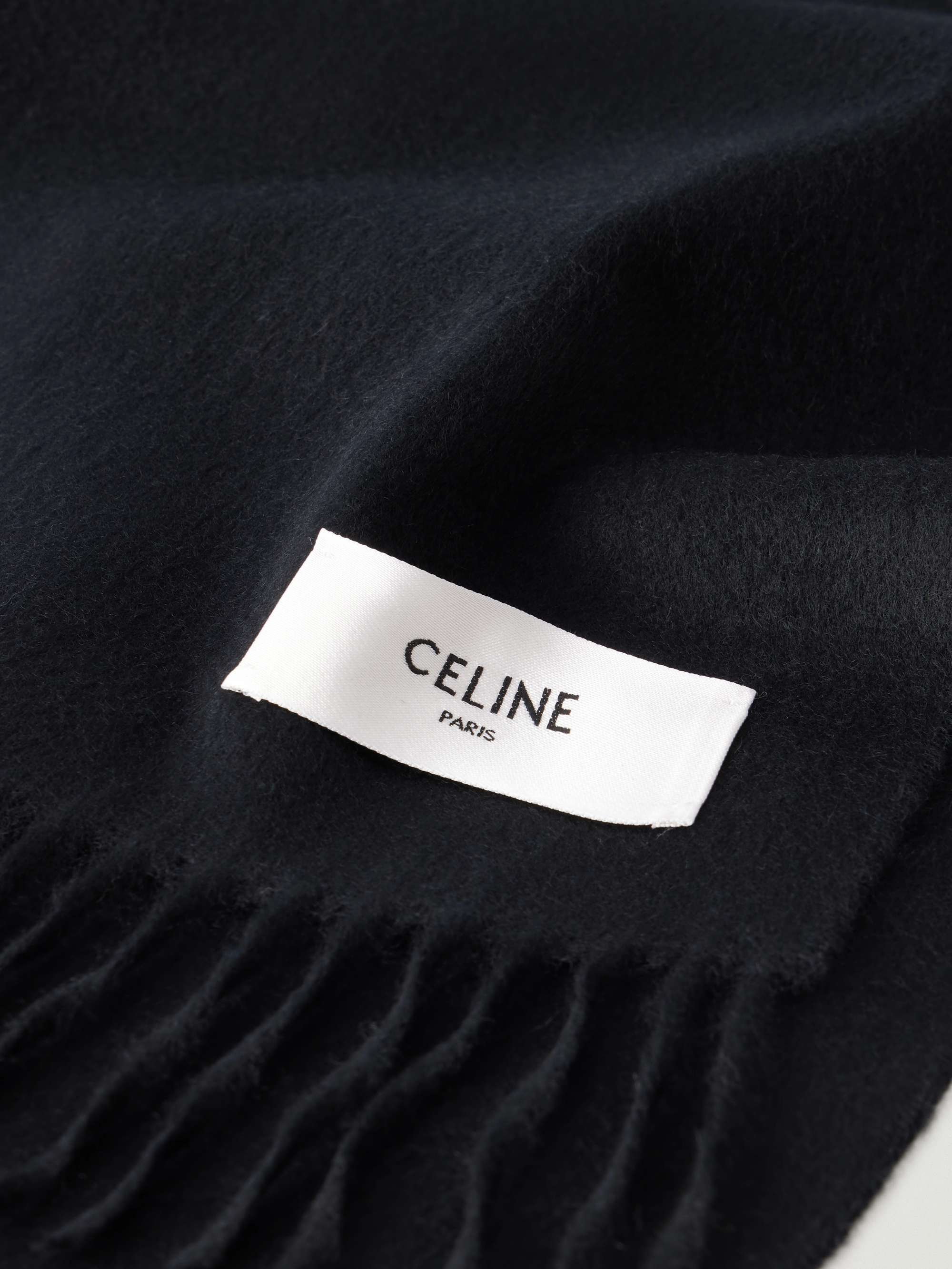 CELINE Logo-Appliquéd Fringed Cashmere Scarf for Men | MR PORTER US