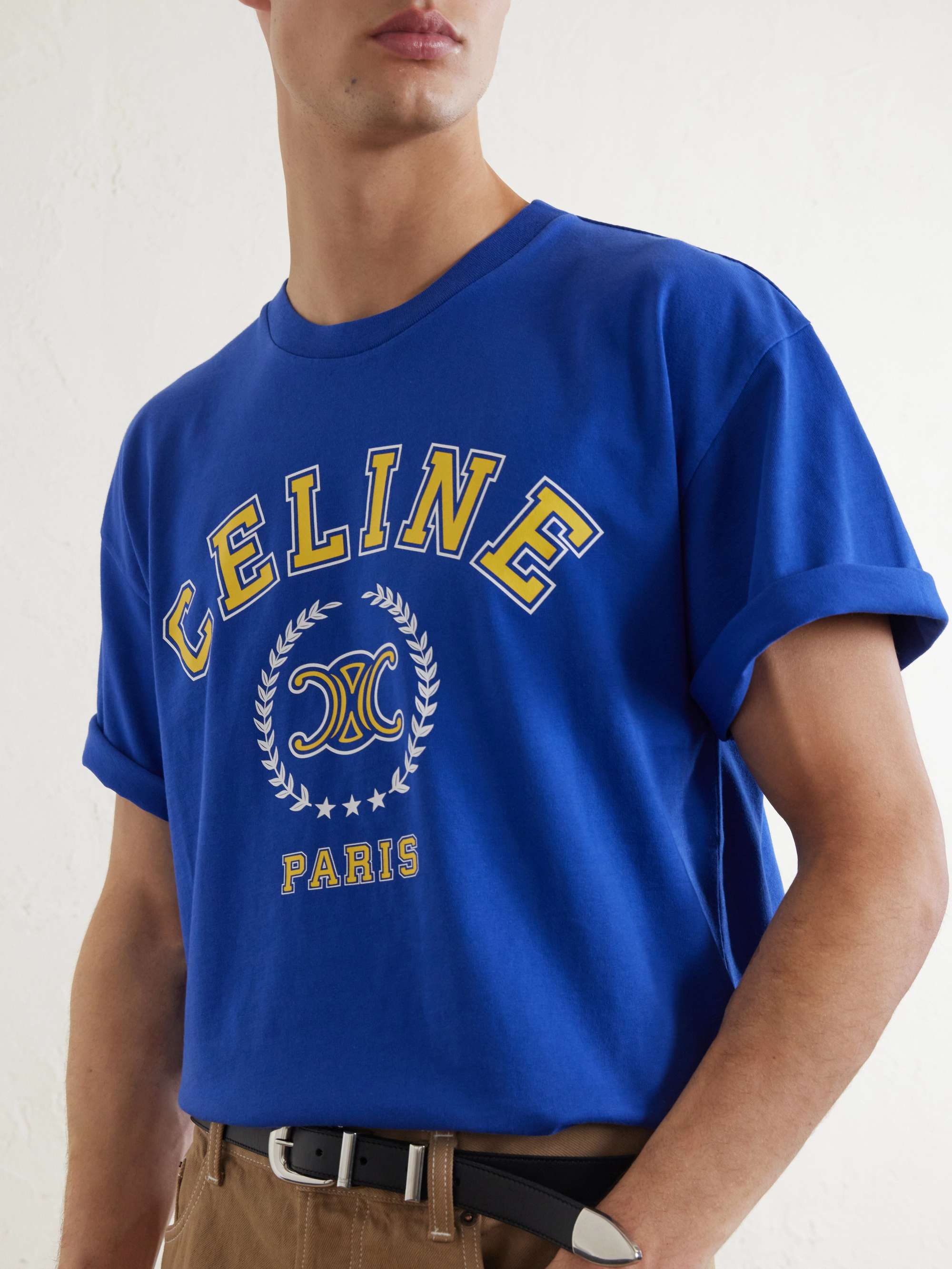 CELINE Logo-Print Cotton-Jersey T-Shirt for Men | MR PORTER