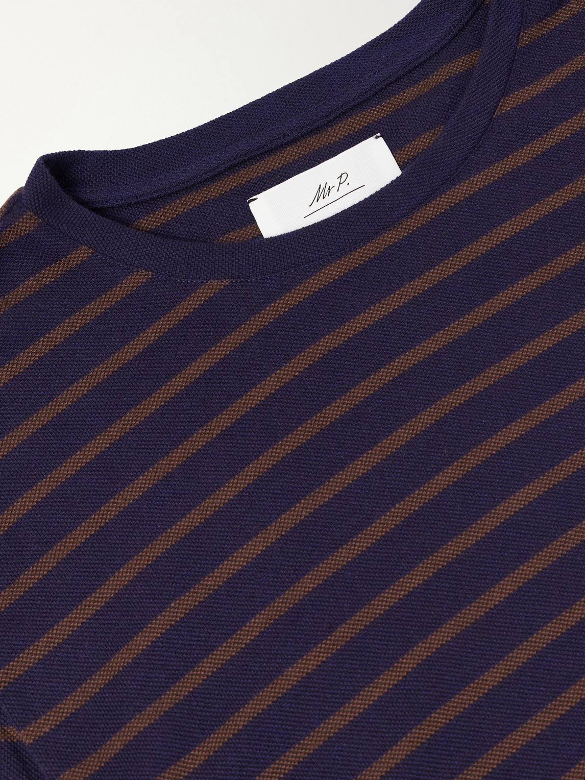 Mr P. - Striped Cotton-Piqué T-Shirt