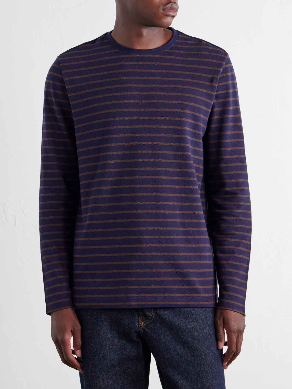 Mr P. - Striped Cotton-Piqué T-Shirt