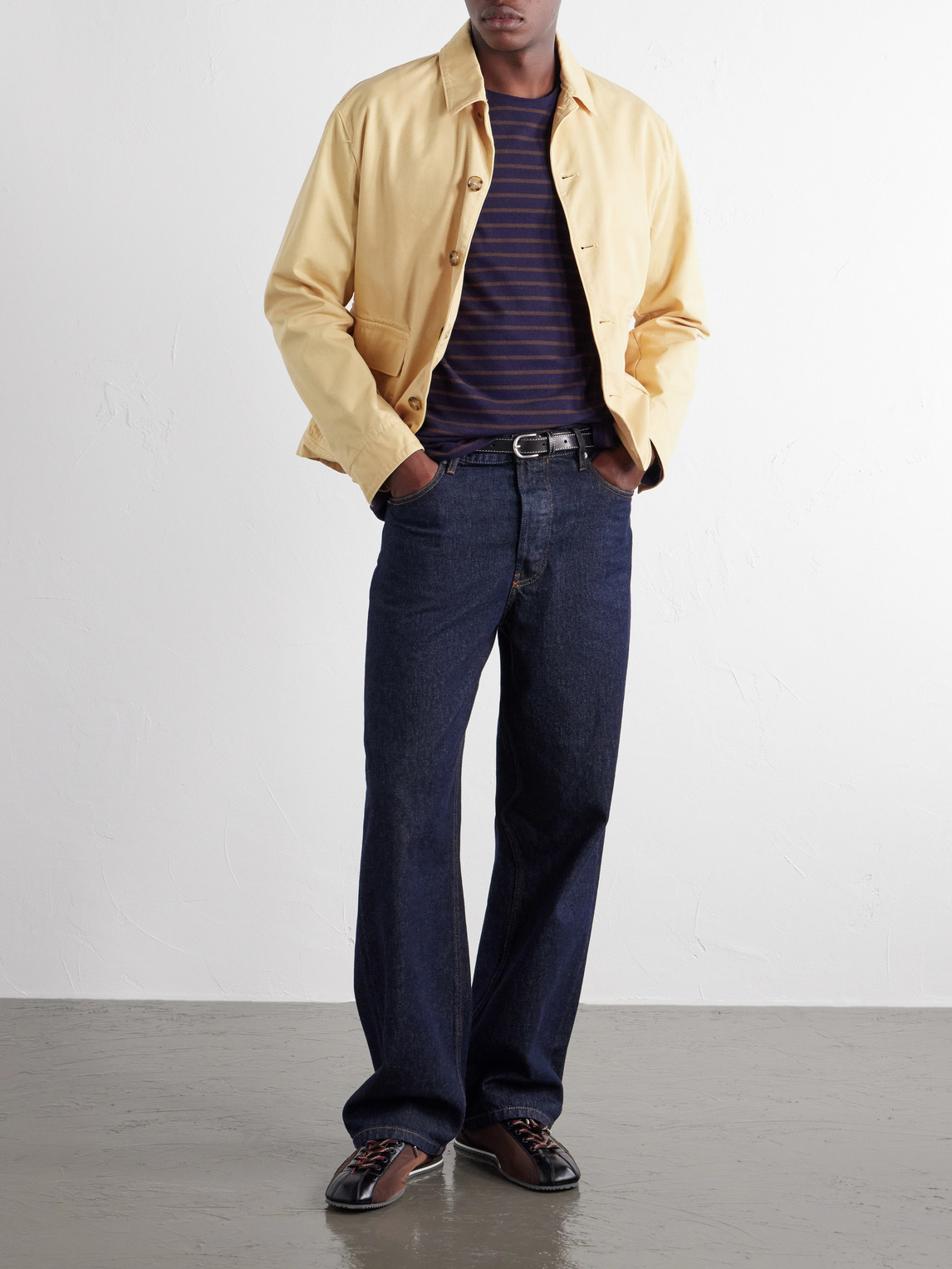 Mr P. - Striped Cotton-Piqué T-Shirt