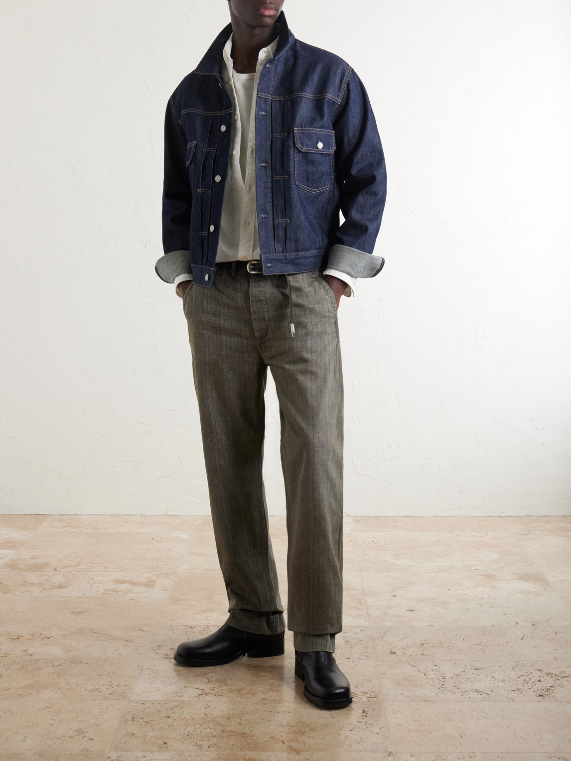 Stanton Straight-Leg Striped Cotton-Twill Trousers