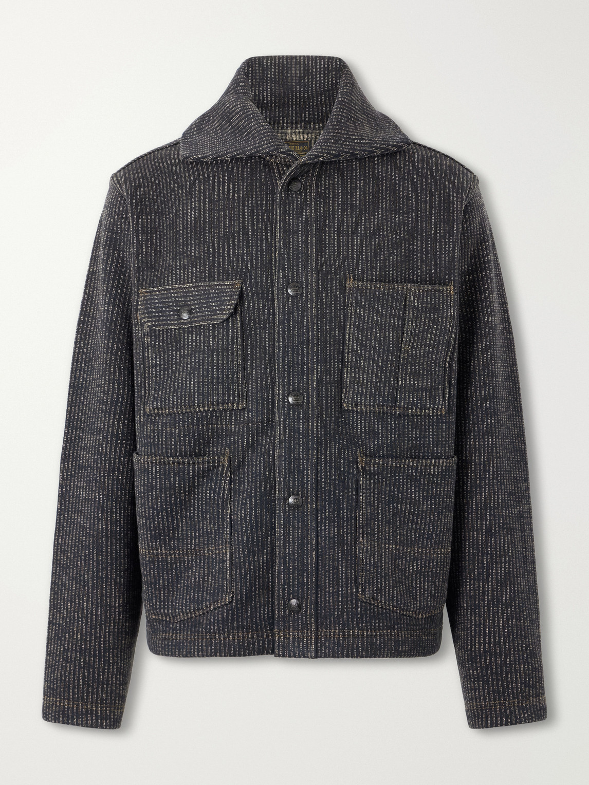 RRL – Charles Striped Cotton-Blend Fleece Jacket