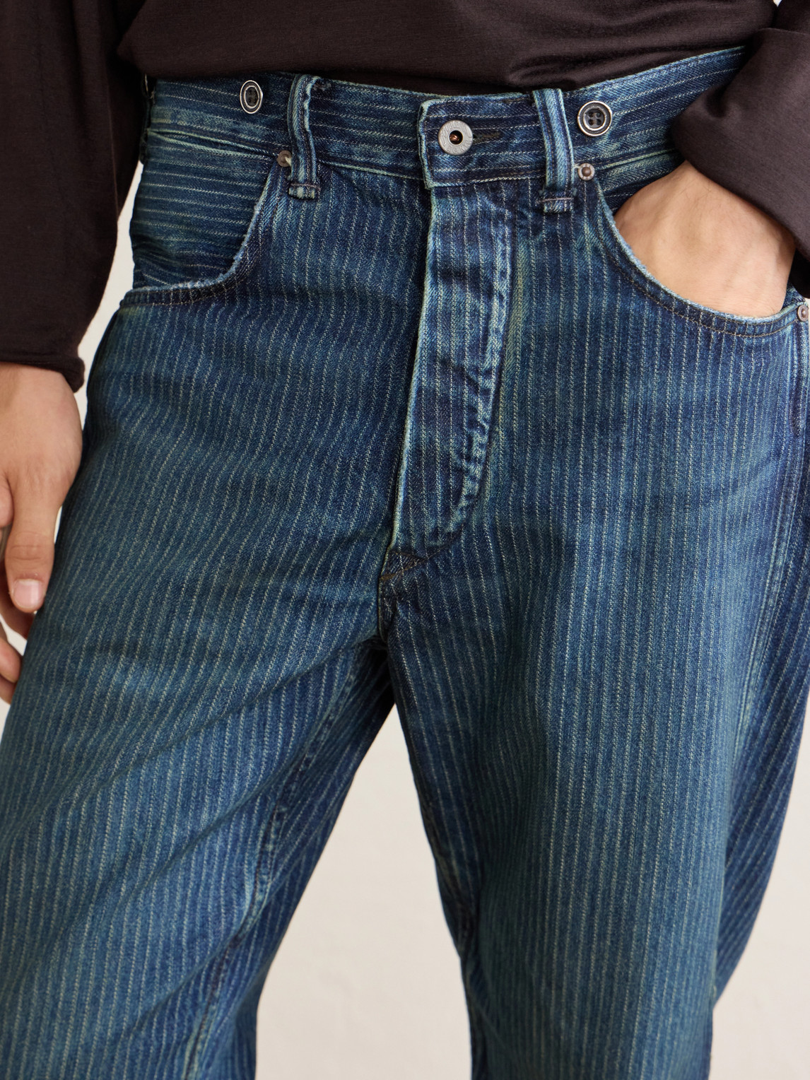 Richmond Straight-Leg Striped Jeans