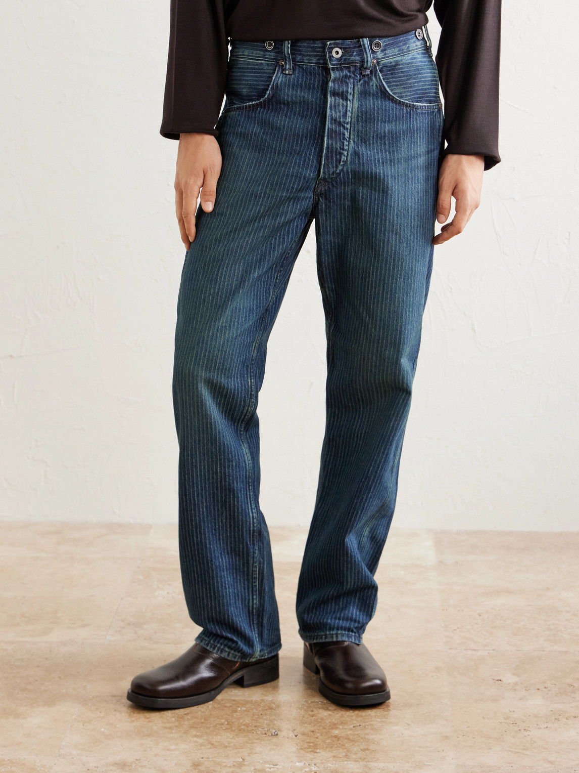 Richmond Straight-Leg Striped Jeans