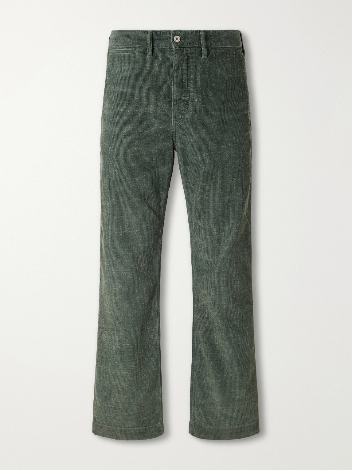 Rrl Empire Straight-leg Cotton-corduroy Trousers In Green