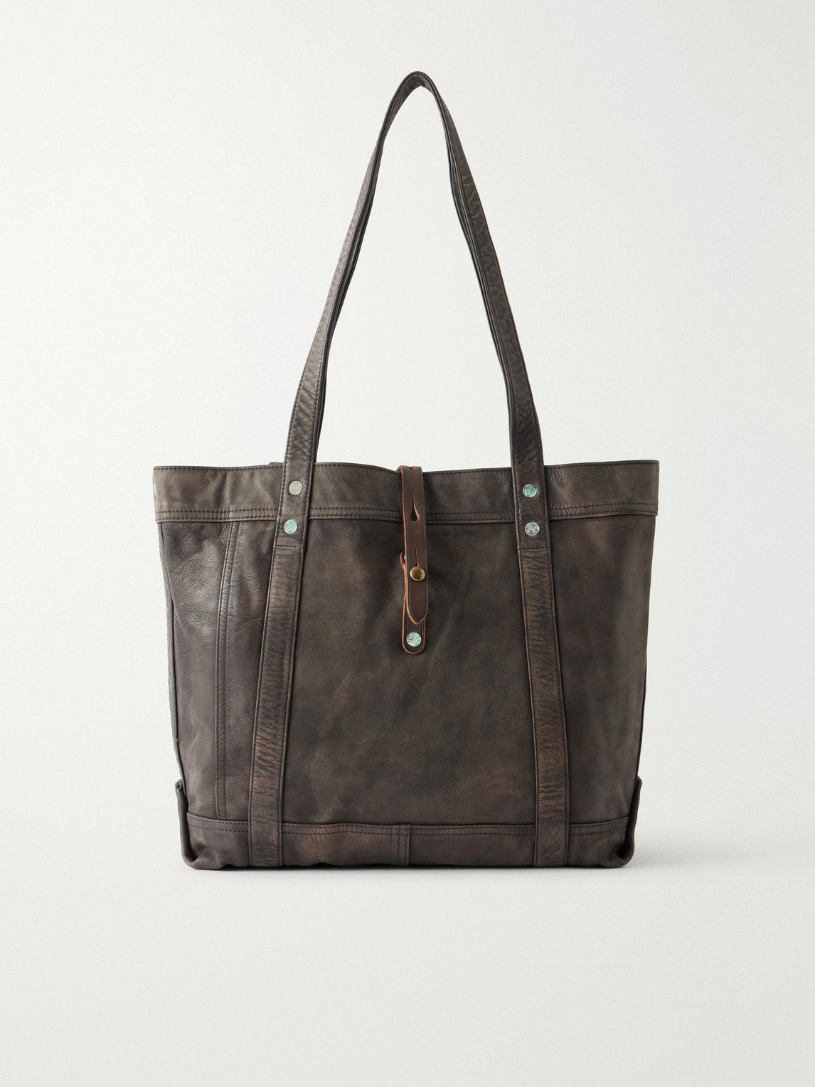 Rrl Carter Leather Tote Bag In Brown