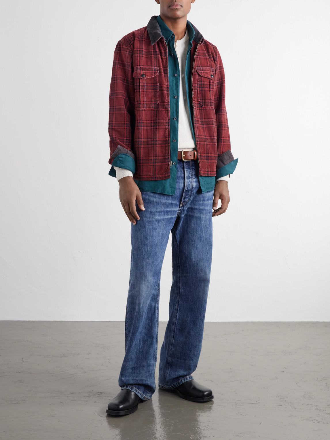 Checked Cotton-Corduroy Overshirt