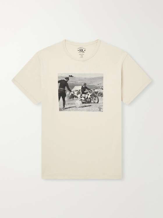 RRL Garment-Dyed Printed Cotton-Jersey T-Shirt