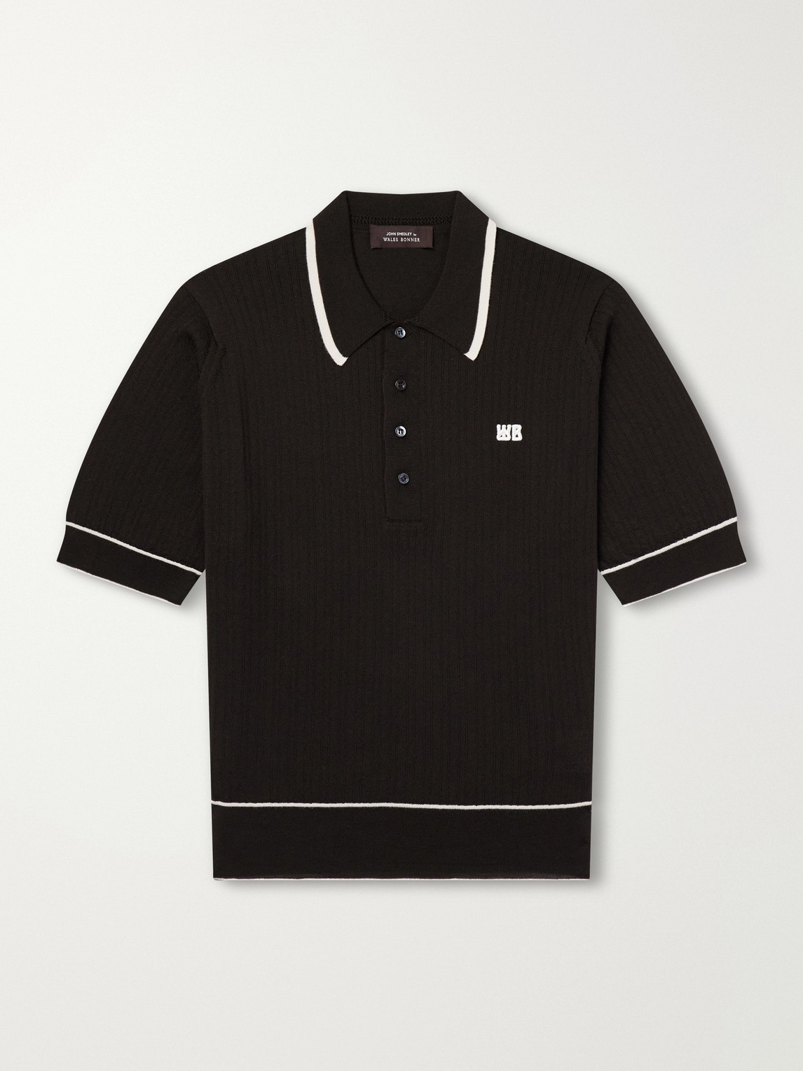 Blessings Logo-Embroidered Merino Wool Polo Shirt