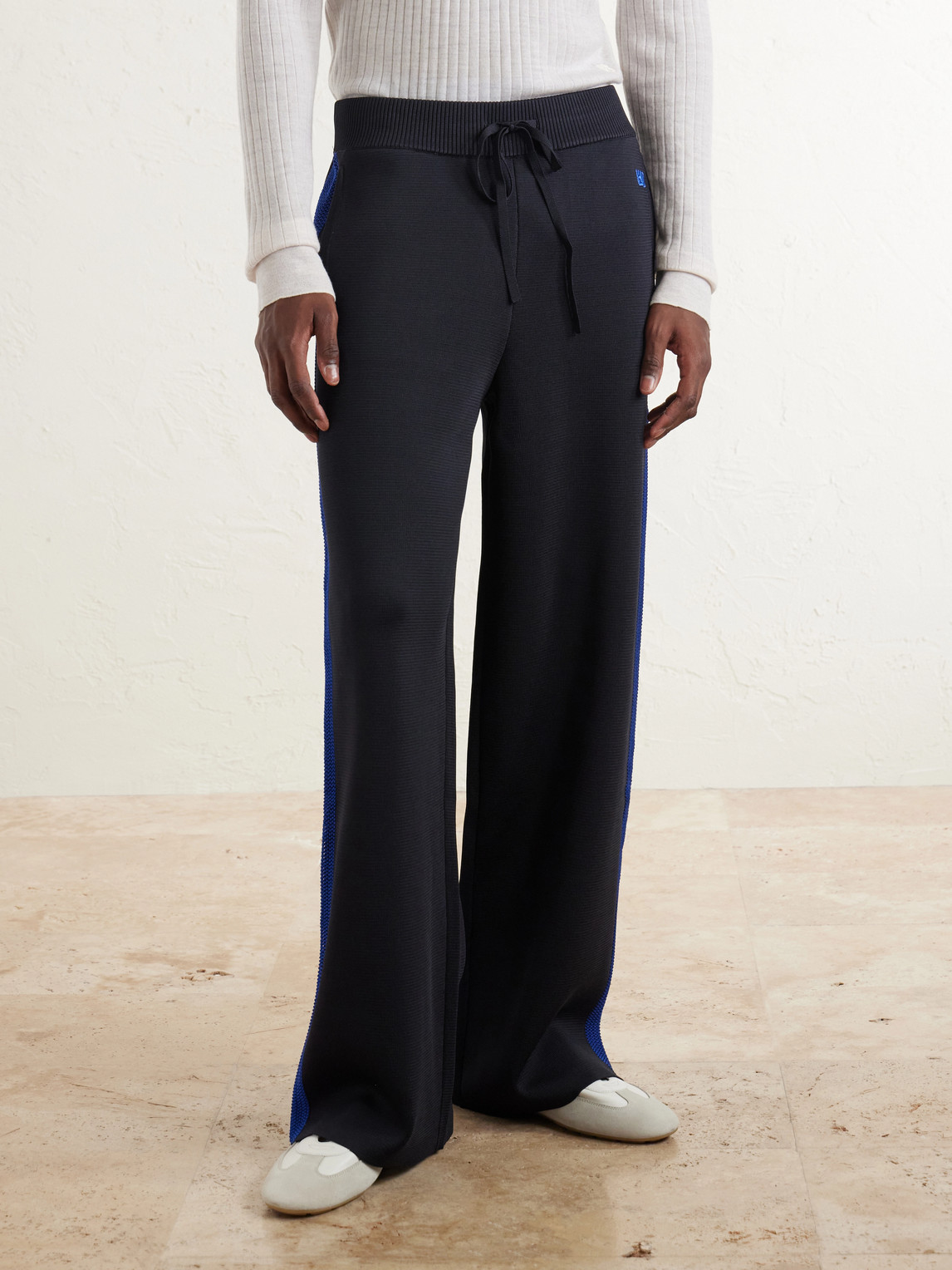 Straight-Leg Logo-Embroidered Knitted Drawstring Sweatpants