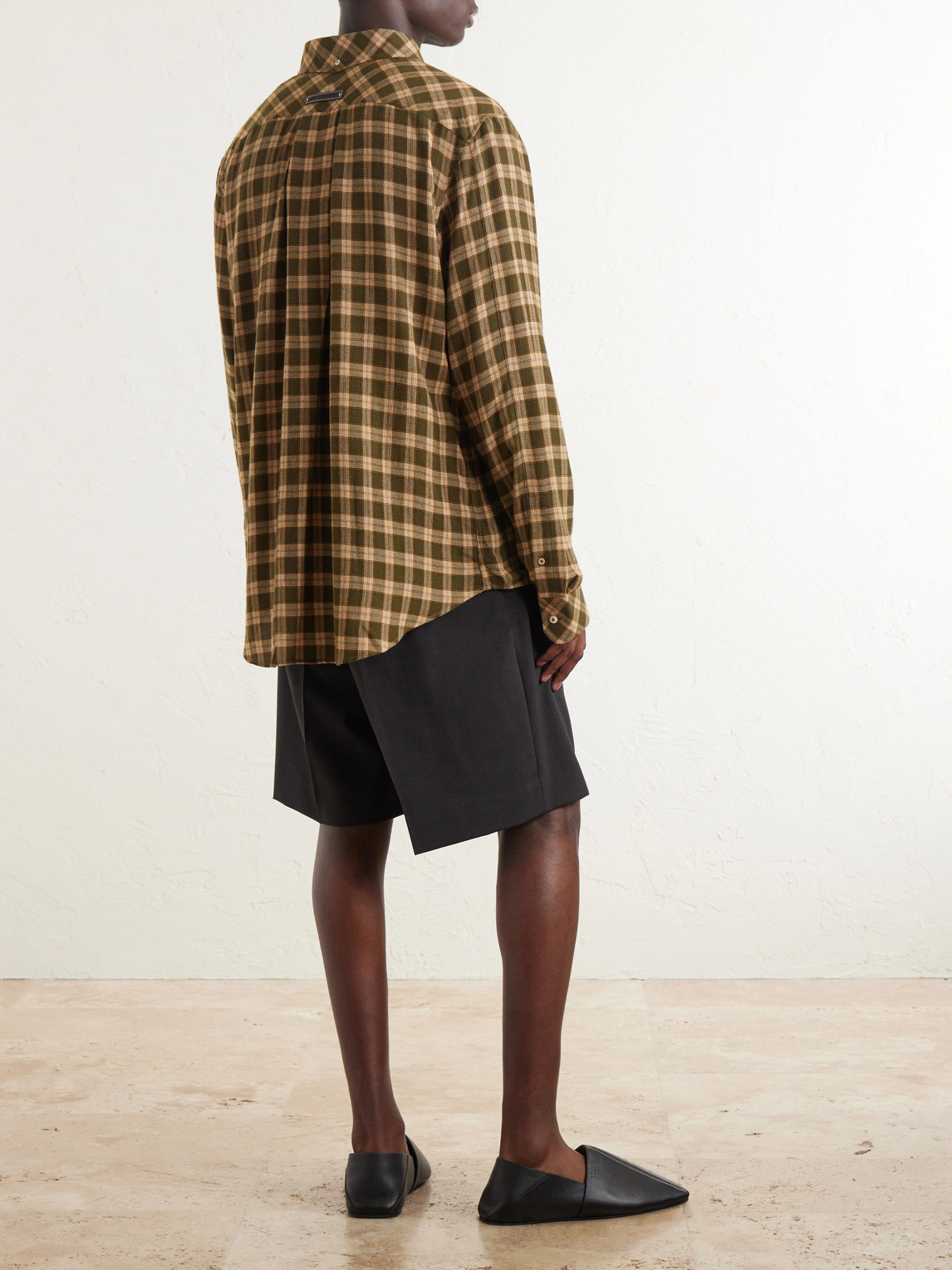 Canopy Button-Down Logo-Embroidered Checked Cotton Shirt