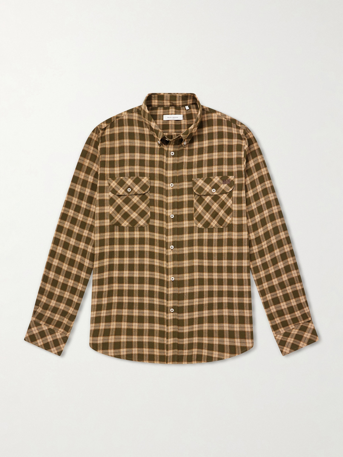 Canopy Button-Down Logo-Embroidered Checked Cotton Shirt