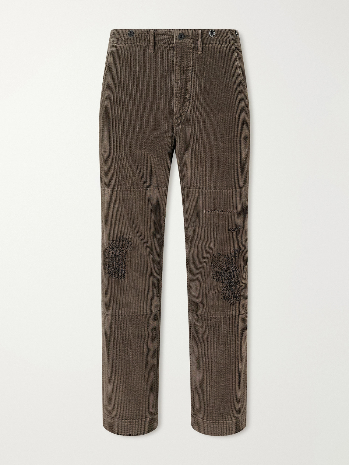 Straight-Leg Distressed Cotton- Corduroy