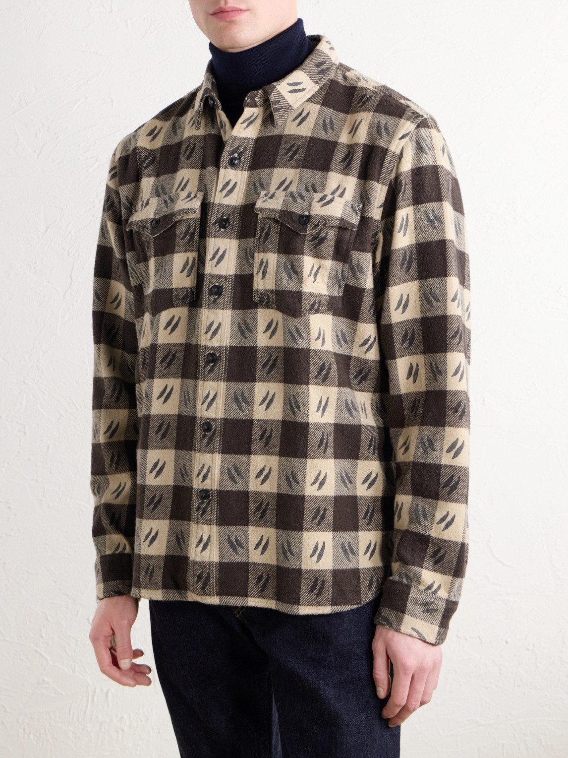 Checked Brushed Cotton-Twill Shirt