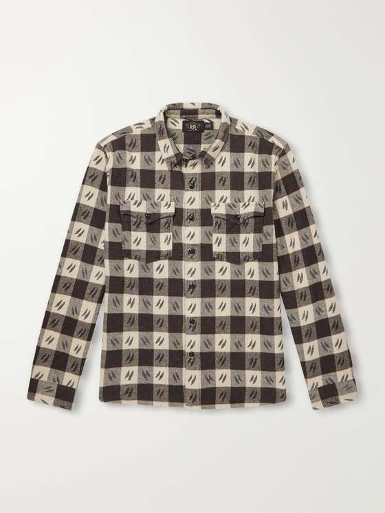 RRL Checked Brushed Cotton-Twill Shirt
