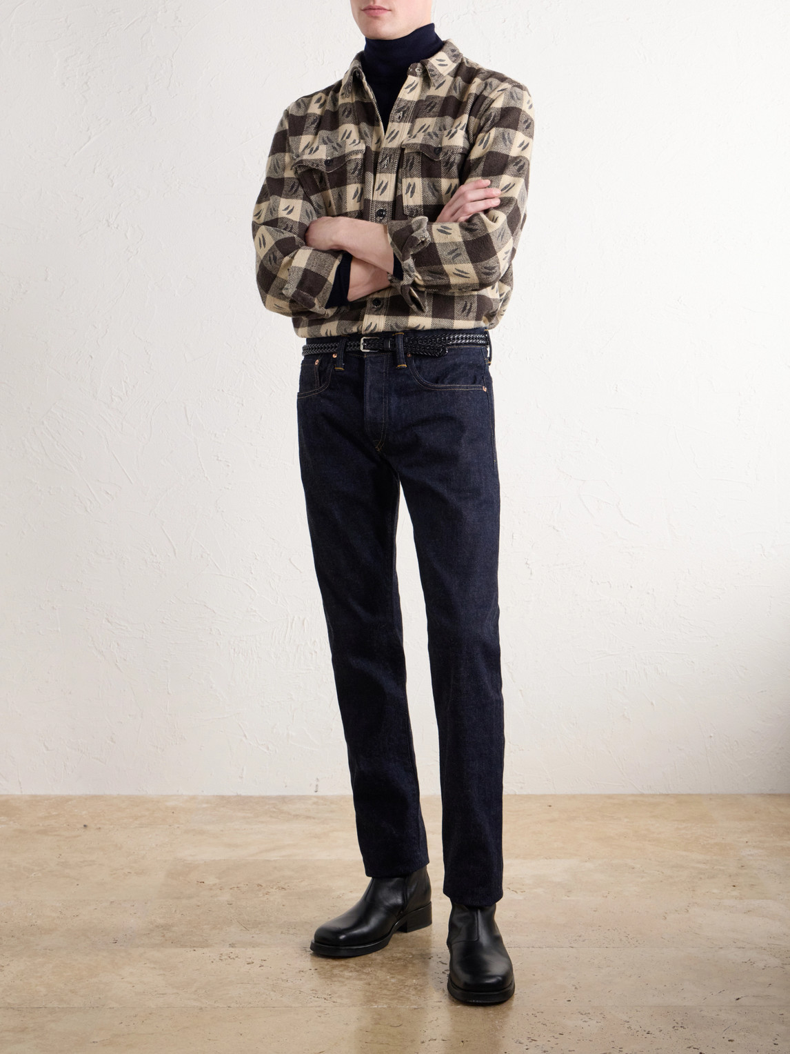 Checked Brushed Cotton-Twill Shirt