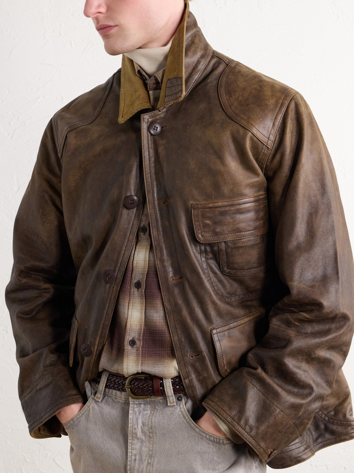 Corduroy-Trimmed Jacket