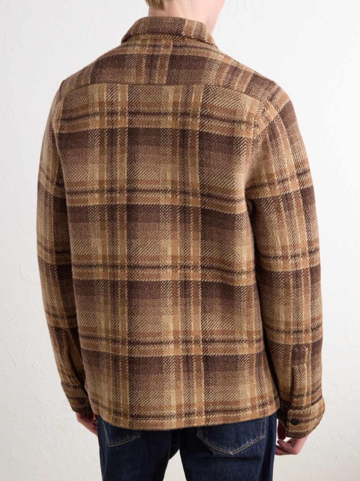 Checked Jacquard-Knit Jacket