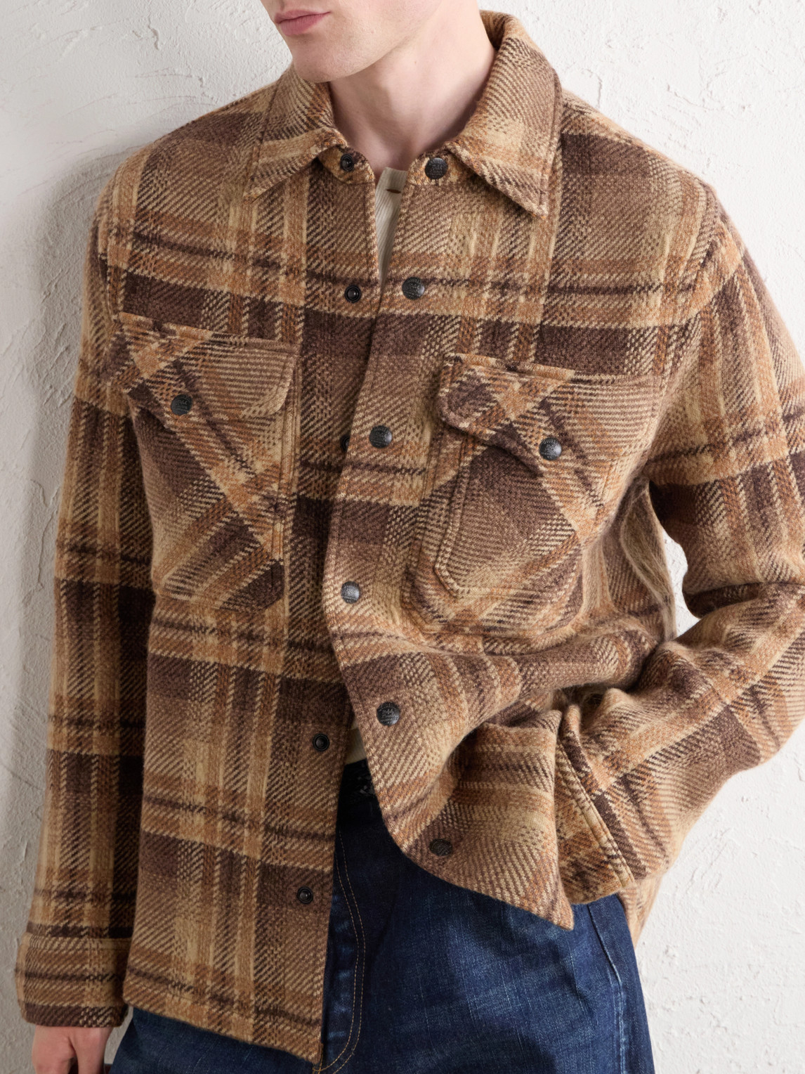 Checked Jacquard-Knit Jacket
