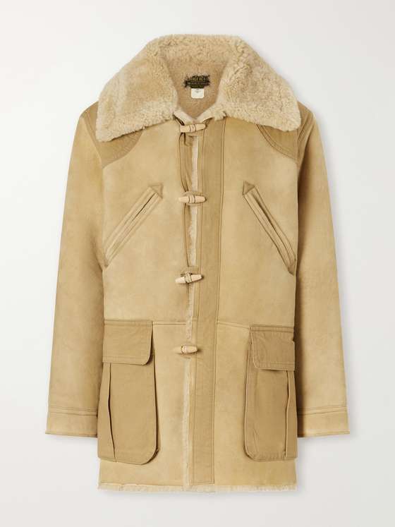 RRL Canvas-Trimmed Shearling Jacket