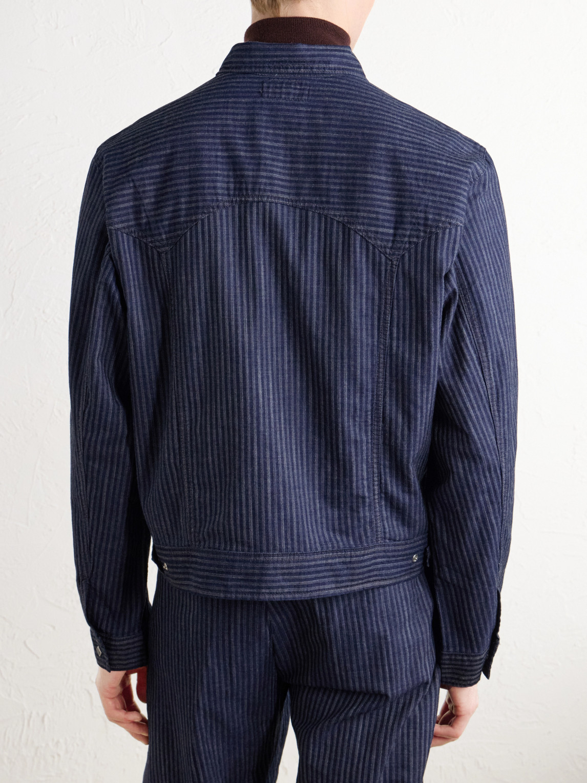 Western Striped Cotton-Jacquard Broken-Twill Overshirt