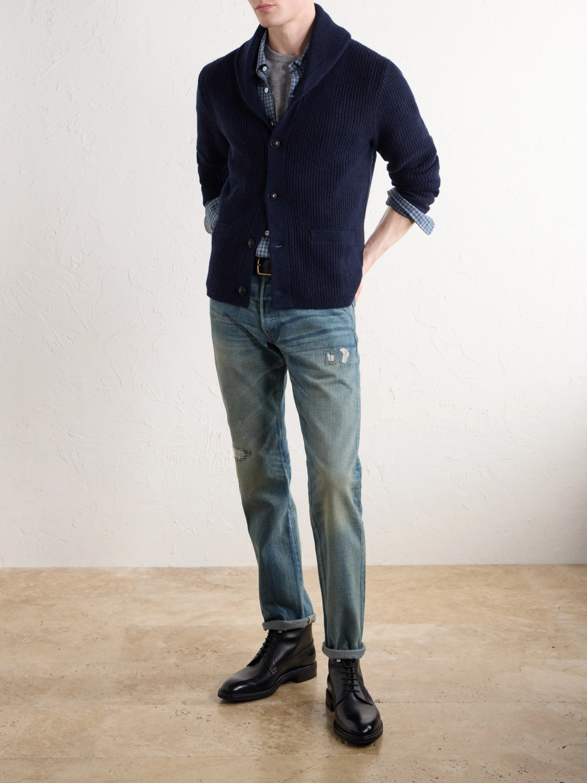 Shawl-Collar Cashmere Cardigan