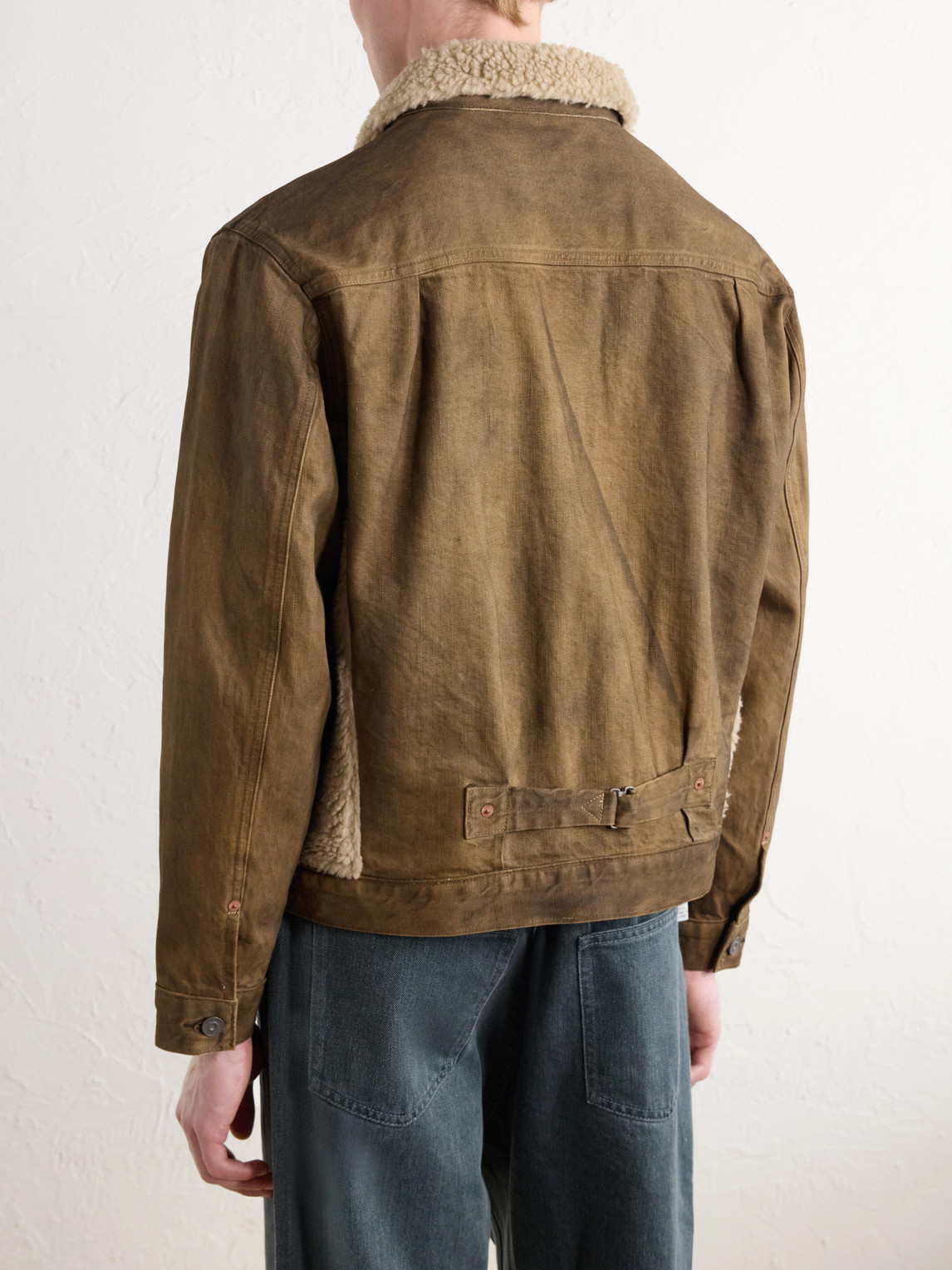 Fleece-Trimmed Denim Jacket