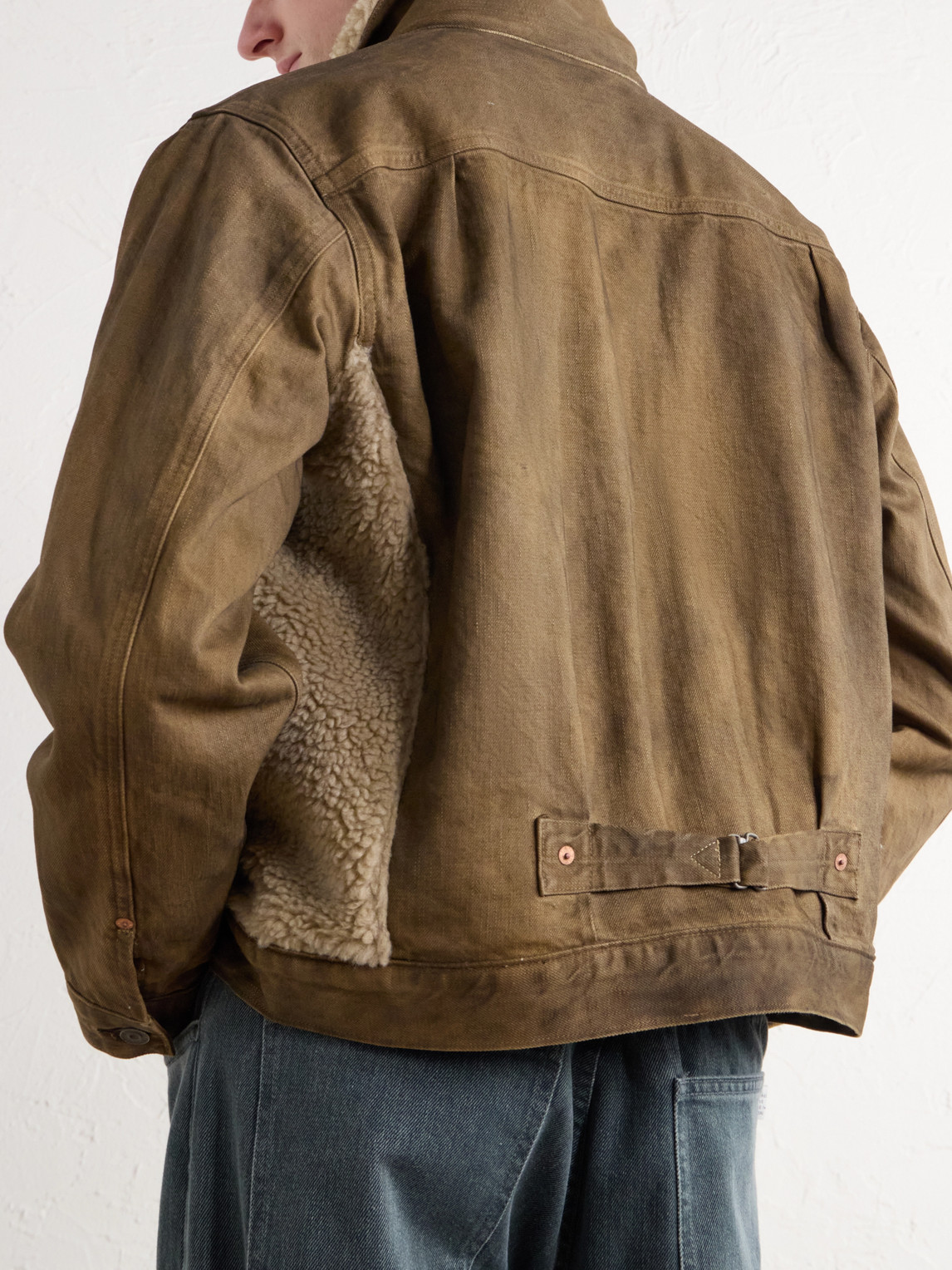 Fleece-Trimmed Denim Jacket