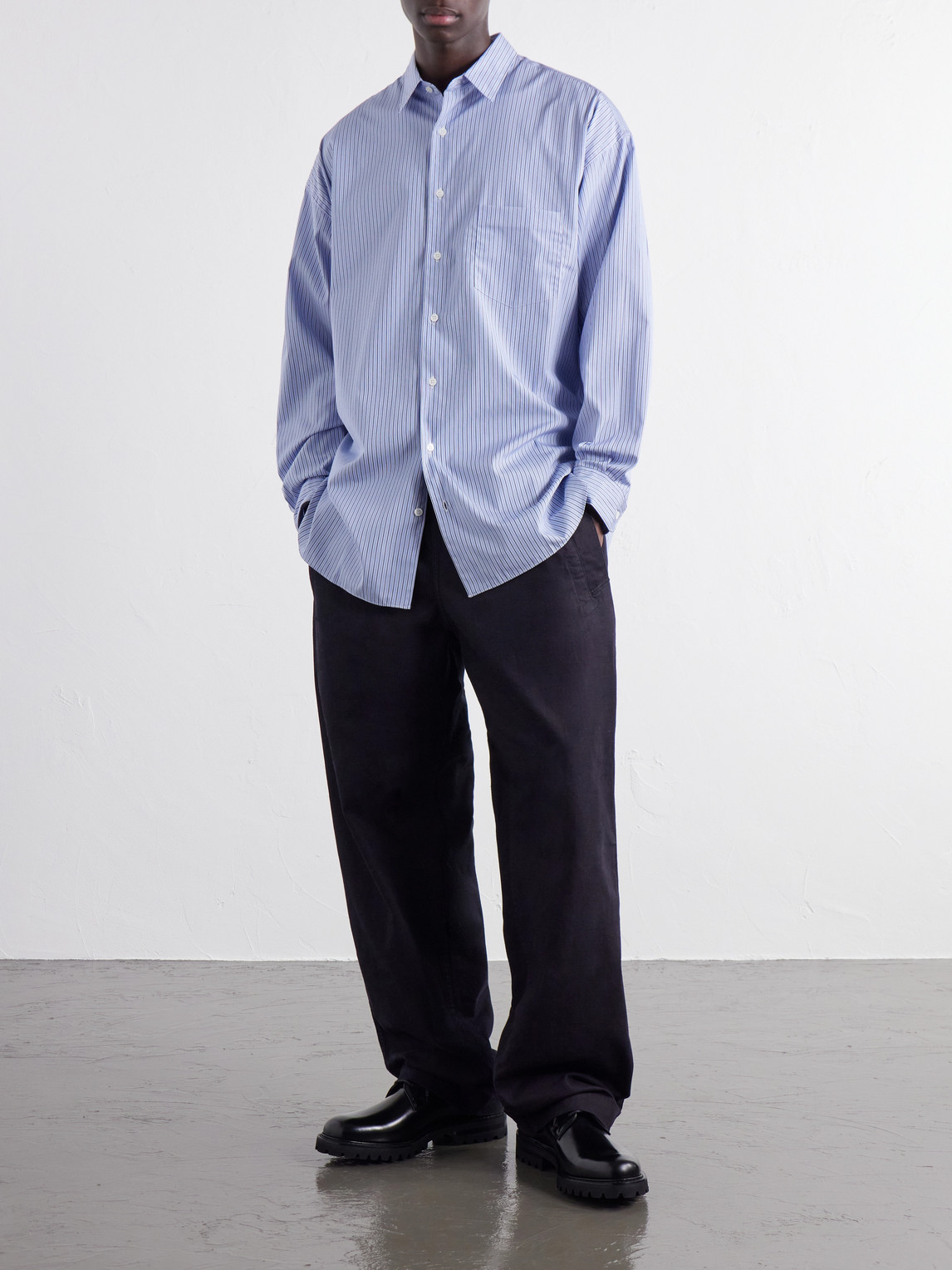 Comme Des Garçons Homme - Striped Cotton-Poplin Shirt